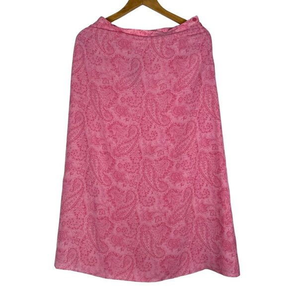 Vintage Talbots Silk Skirt Size 8 P NEW Paisley Pink‎ No Slit Y2K Fairy - Picture 4 of 8